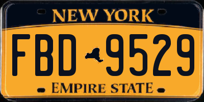 NY license plate FBD9529