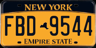 NY license plate FBD9544
