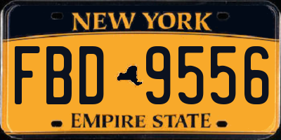 NY license plate FBD9556