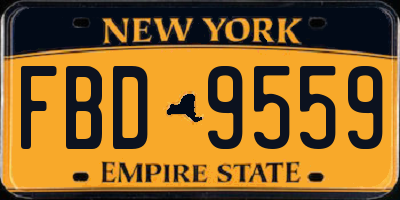 NY license plate FBD9559