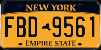 NY license plate FBD9561