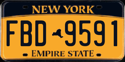 NY license plate FBD9591