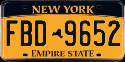 NY license plate FBD9652