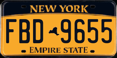 NY license plate FBD9655