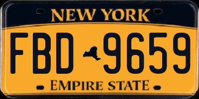 NY license plate FBD9659