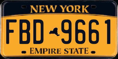NY license plate FBD9661