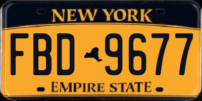 NY license plate FBD9677