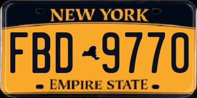 NY license plate FBD9770