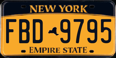 NY license plate FBD9795