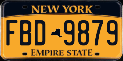 NY license plate FBD9879