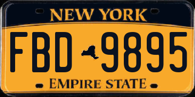NY license plate FBD9895