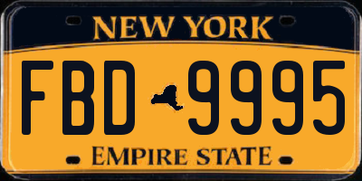 NY license plate FBD9995