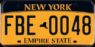 NY license plate FBE0048