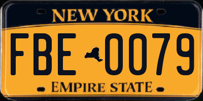 NY license plate FBE0079