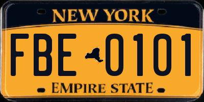 NY license plate FBE0101