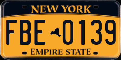 NY license plate FBE0139
