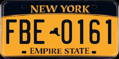 NY license plate FBE0161