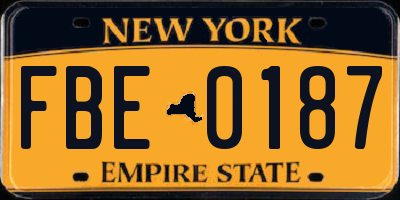 NY license plate FBE0187