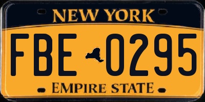 NY license plate FBE0295