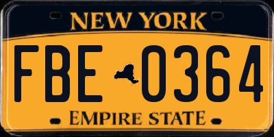 NY license plate FBE0364