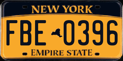 NY license plate FBE0396