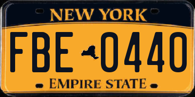 NY license plate FBE0440