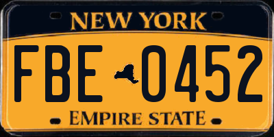 NY license plate FBE0452