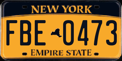 NY license plate FBE0473