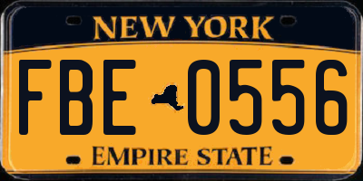 NY license plate FBE0556