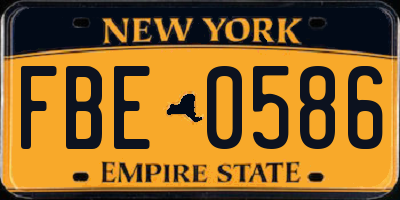 NY license plate FBE0586