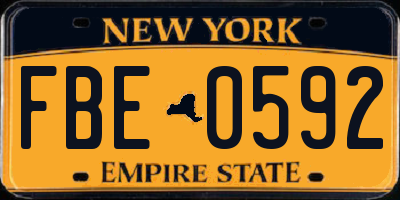 NY license plate FBE0592