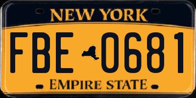 NY license plate FBE0681