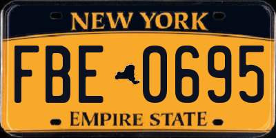 NY license plate FBE0695