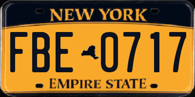 NY license plate FBE0717