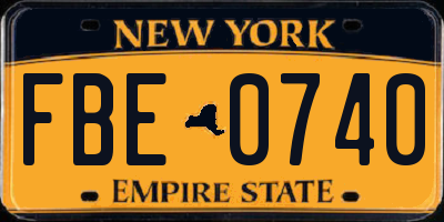 NY license plate FBE0740