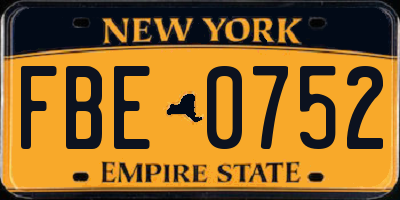 NY license plate FBE0752