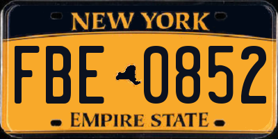 NY license plate FBE0852