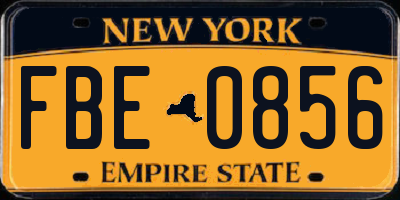NY license plate FBE0856