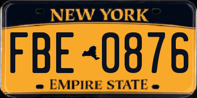 NY license plate FBE0876