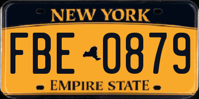 NY license plate FBE0879