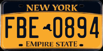 NY license plate FBE0894