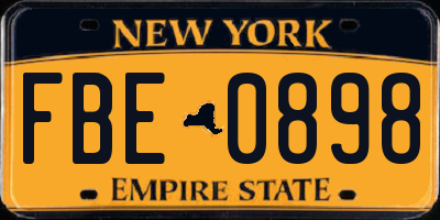 NY license plate FBE0898