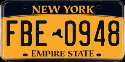 NY license plate FBE0948