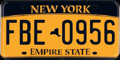 NY license plate FBE0956