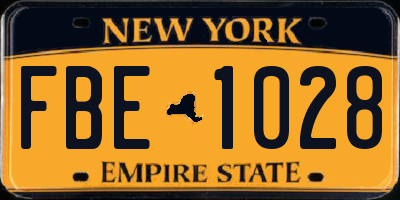 NY license plate FBE1028