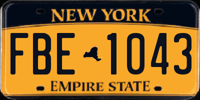 NY license plate FBE1043