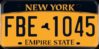 NY license plate FBE1045