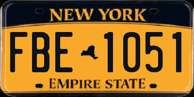 NY license plate FBE1051