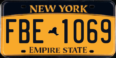 NY license plate FBE1069