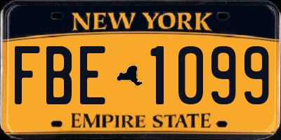 NY license plate FBE1099